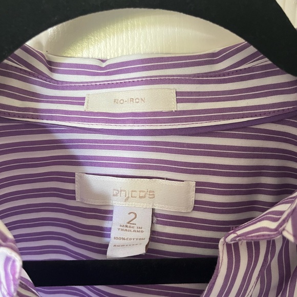 Chico’s Purple and White Stripe Blouse - Picture 3 of 9